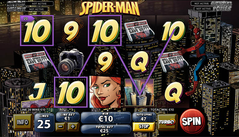 Игровые автоматы по мотивам комиксов «Spider-Man — Attack of the Green Goblin» в игровом клубе Azino777